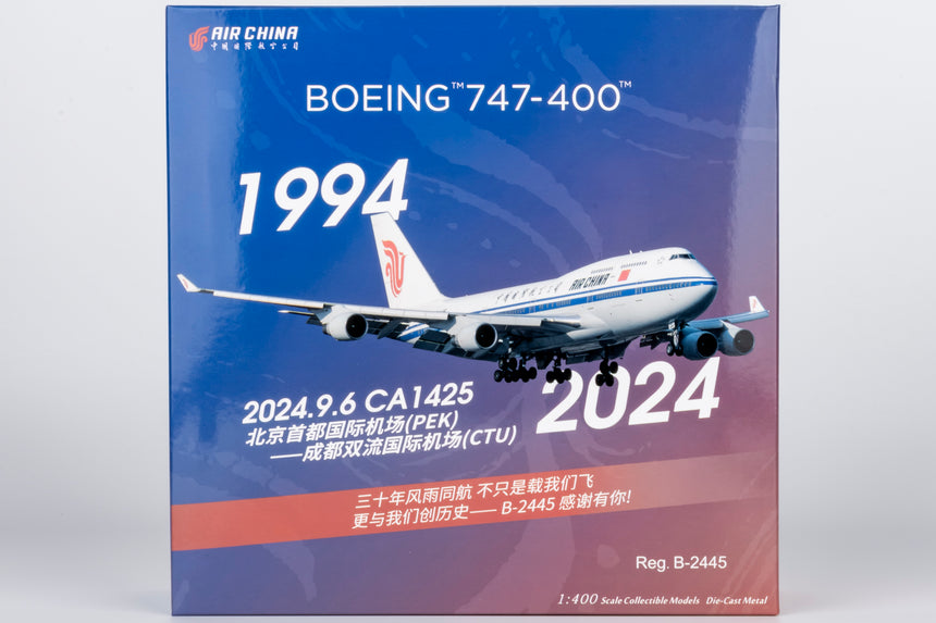 NG Models Air China "Farewell Flight" Boeing 747-400 B-2445 1/400 Aircraft Scale Model