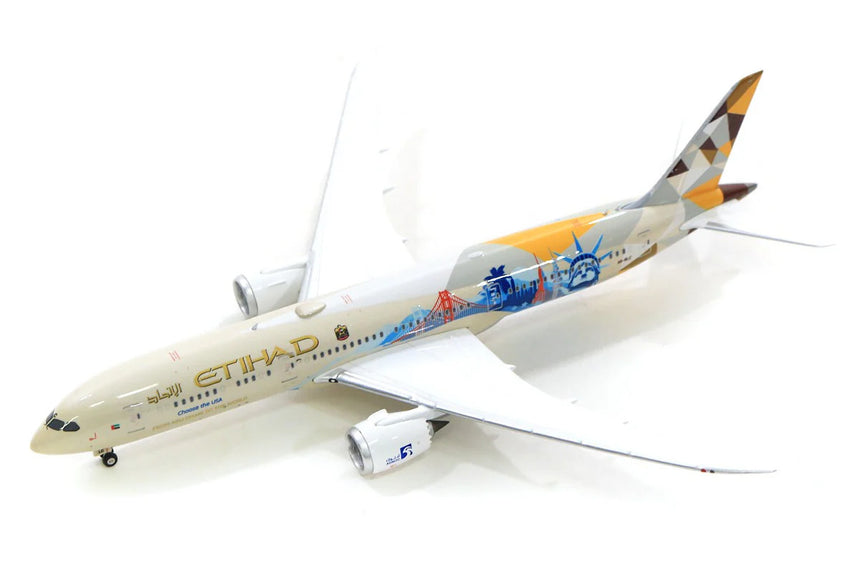 Phoenix Etihad Airways Boeing 787-9 'Choose the USA' A6-BLC 1/400 Aircraft Scale Model