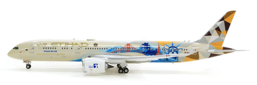 Phoenix Etihad Airways Boeing 787-9 'Choose the USA' A6-BLC 1/400 Aircraft Scale Model