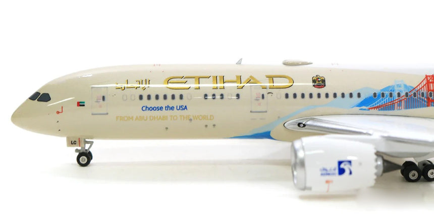 Phoenix Etihad Airways Boeing 787-9 'Choose the USA' A6-BLC 1/400 Aircraft Scale Model