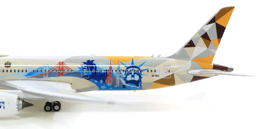 Phoenix Etihad Airways Boeing 787-9 'Choose the USA' A6-BLC 1/400 Aircraft Scale Model