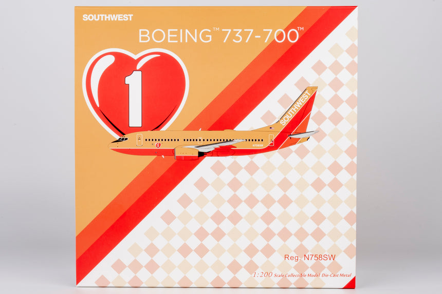 NG Models Southwest Airlines Mustard rocket livery without winglets Boeing 737-700 N758SW 1/200 Aircraft Scale Model
