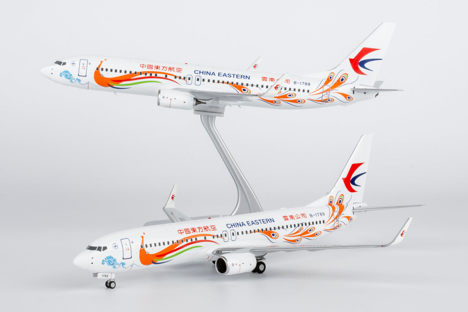 NG Models China Eastern Airlines "Orange Peacock" livery Boeing 737-800/w B-1789 1/200 Aircraft Scale Model