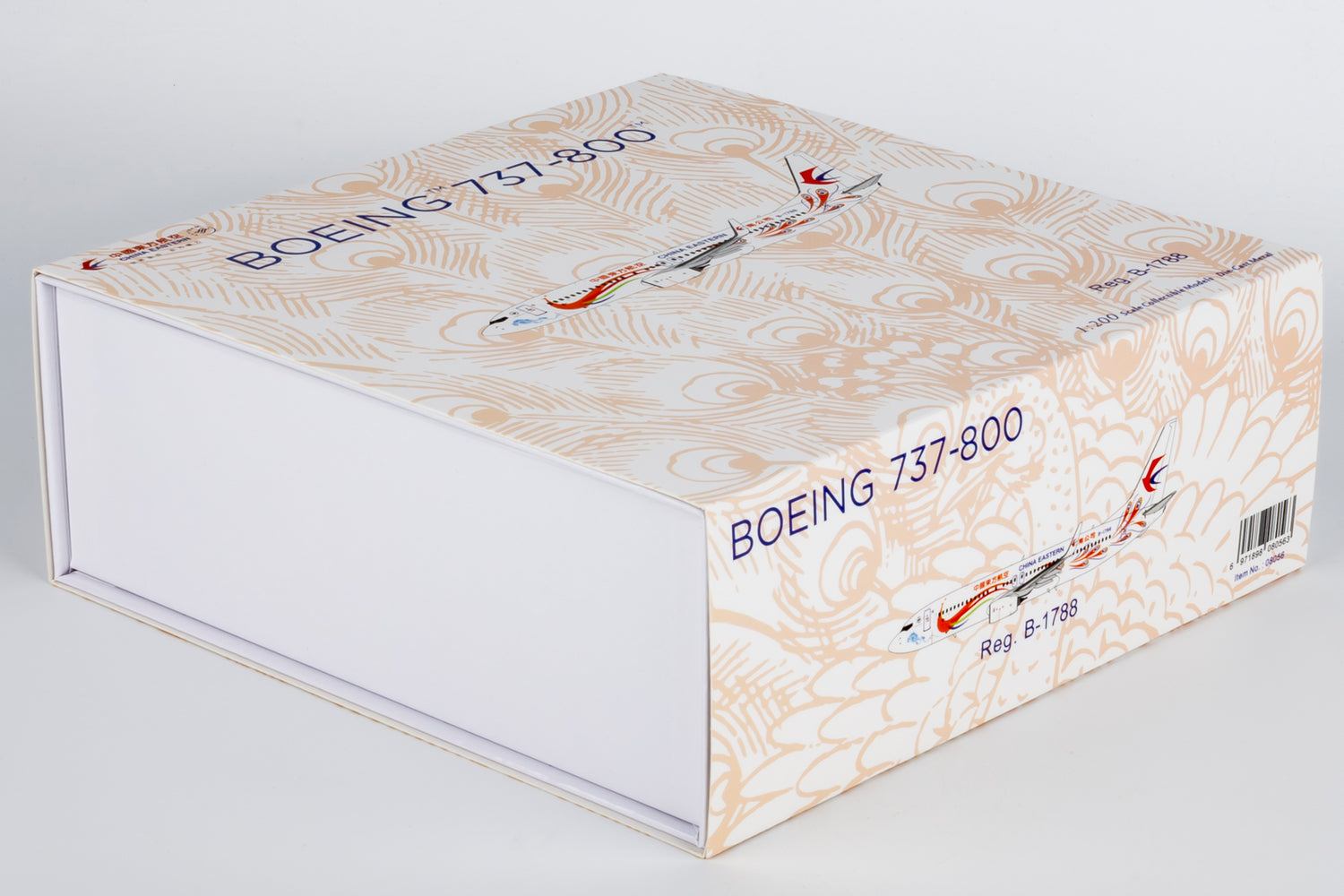 NG Models China Eastern Airlines "Orange Peacock" livery Boeing 737-800/w B-1788 1/200 Aircraft Scale Model