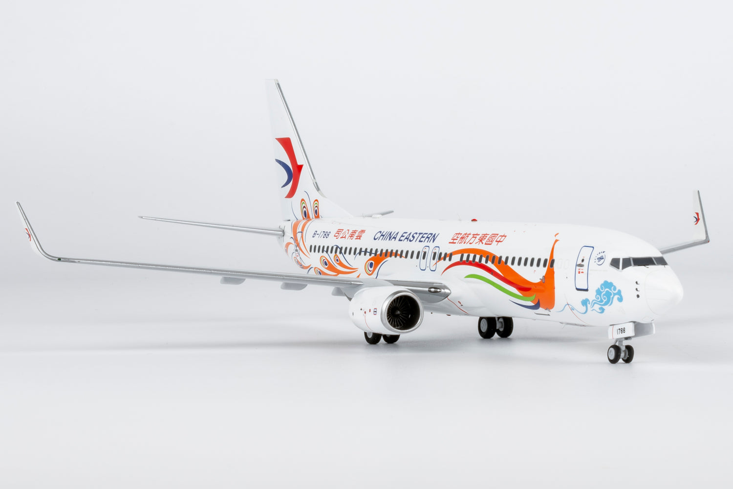 NG Models China Eastern Airlines "Orange Peacock" livery Boeing 737-800/w B-1788 1/200 Aircraft Scale Model