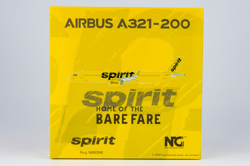 NG Models Spirit Airlines Airbus A321-200/w N660NK 1/400 Aircraft Scale Model