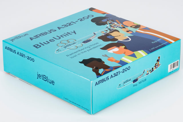 NG Models JetBlue Airways (Blueunity) Airbus A321-200/w N970JB 1/400 Aircraft Scale Model