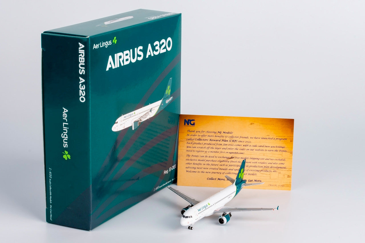 NG Models Aer Lingus "New Livery" Airbus A320-200 EI-DEE 1/400 Aircraft Scale Model