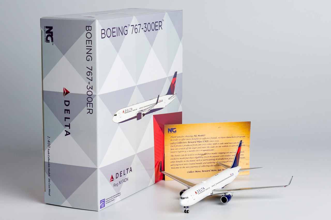 NG Models Delta Air Lines Boeing 767-300ER/w N174DN with PW4000 engines 1/400 Aircraft Scale Model