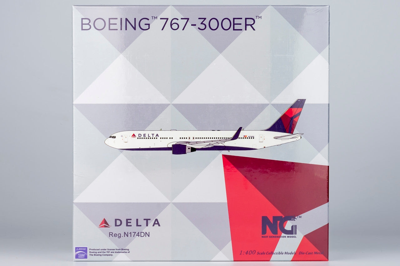 NG Models Delta Air Lines Boeing 767-300ER/w N174DN with PW4000 engines 1/400 Aircraft Scale Model