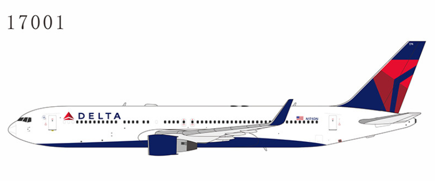 NG Models Delta Air Lines Boeing 767-300ER/w N174DN with PW4000 engines 1/400 Aircraft Scale Model