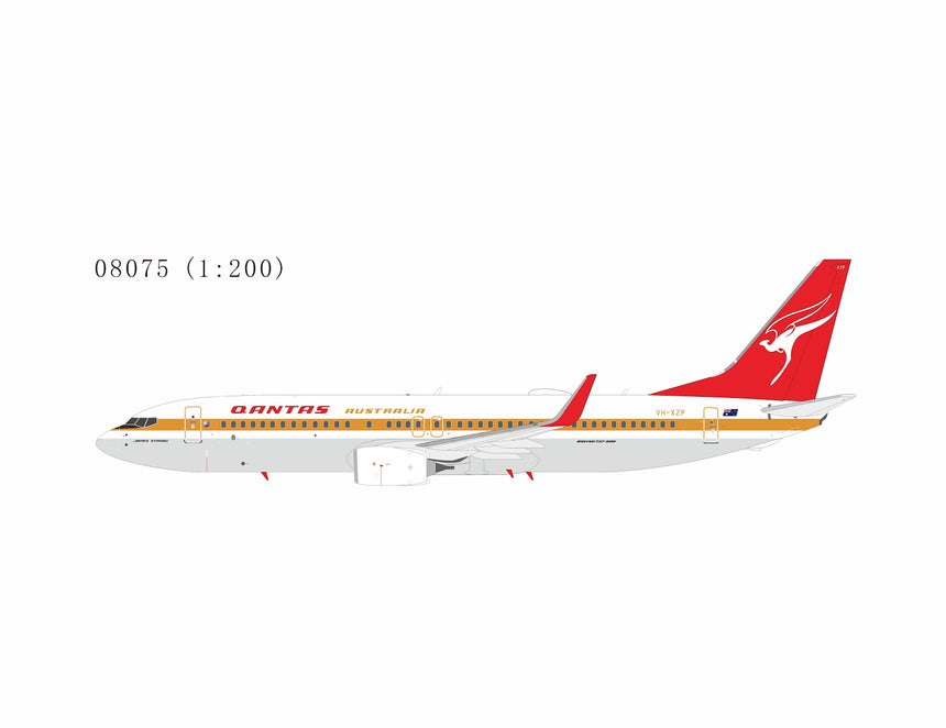 NG Models Qantas Airways (retro Ochre livery) Boeing 737-800 VH-XZP 1/200 Aircraft Scale Model