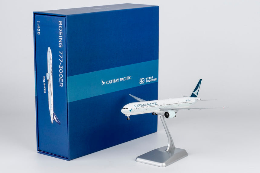 NG Models Cathay Pacific Airways Boeing 777-300ER B-KPO (large titles; "80 Years Together" sticker) Ultimate 1/400 Aircraft Scale Model