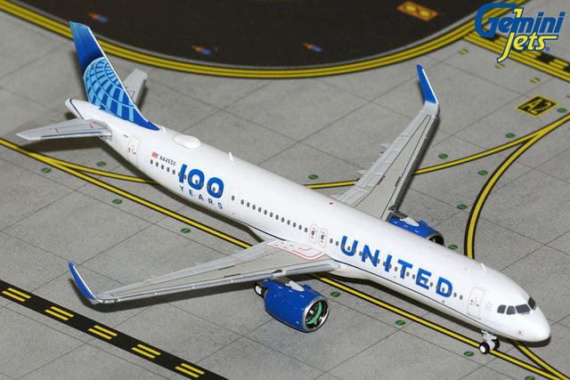 GeminiJets United Airlines Airbus A321neo N44550 "100" Centennial Livery 1/400 Aircraft Scale Model