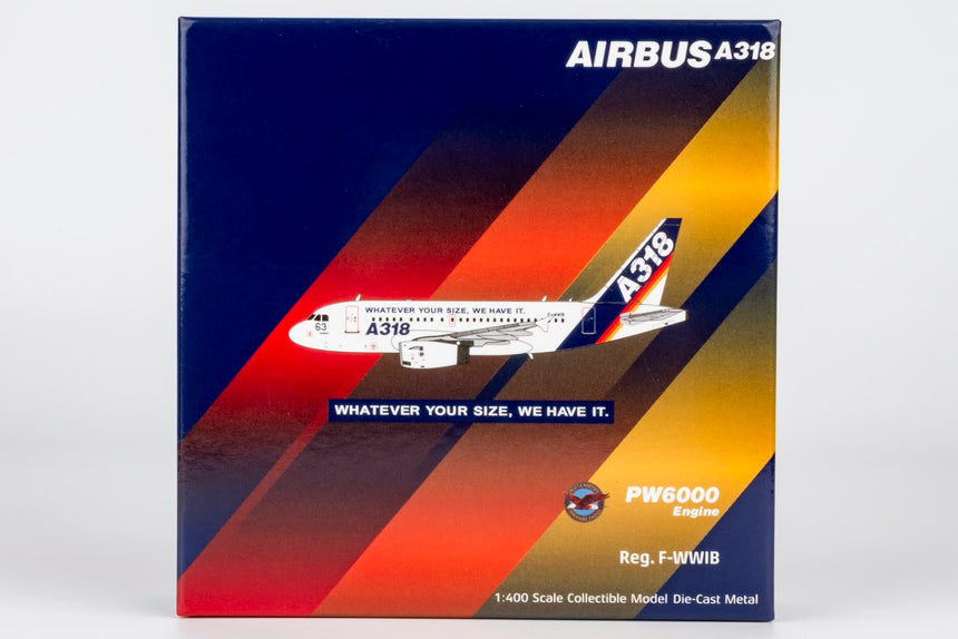 NG Models Airbus Industrie Airbus A318-100 F-WWIB with "What Ever Your Size, We Have It." titles 1/400 Aircraft Scale Model
