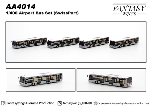 Fantasy Wings Swissport Airport Bus 1/400 Scale Model Accessory