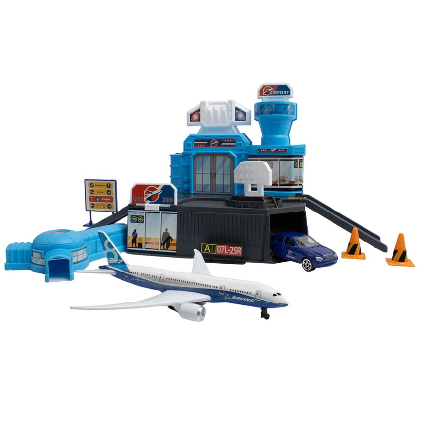 Airport Terminal Playset Toy (with Boeing Plane)