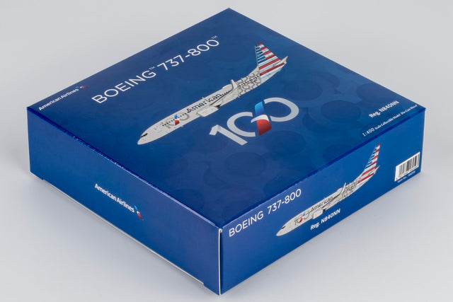NG Models American Airlines Boeing 737-800 N840NN (100th Anniversary) 1/400 Aircraft Scale Model