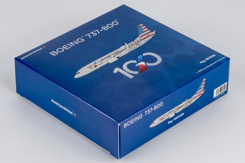 NG Models American Airlines Boeing 737-800 N840NN (100th Anniversary) 1/400 Aircraft Scale Model