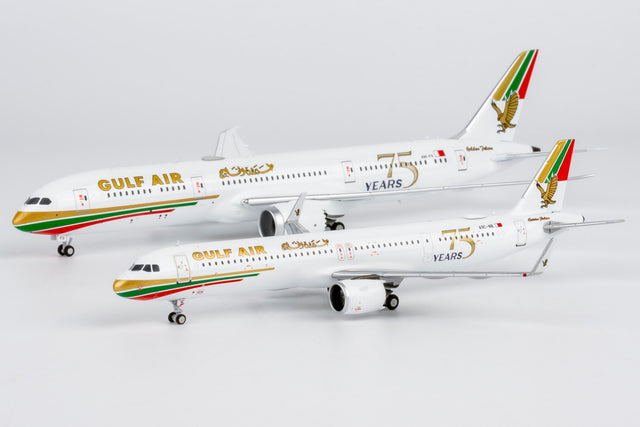 NG Models Gulf Air Airbus A321neo A9C-NB (75th Anniversary livery) 1/400 Aircraft Scale Model