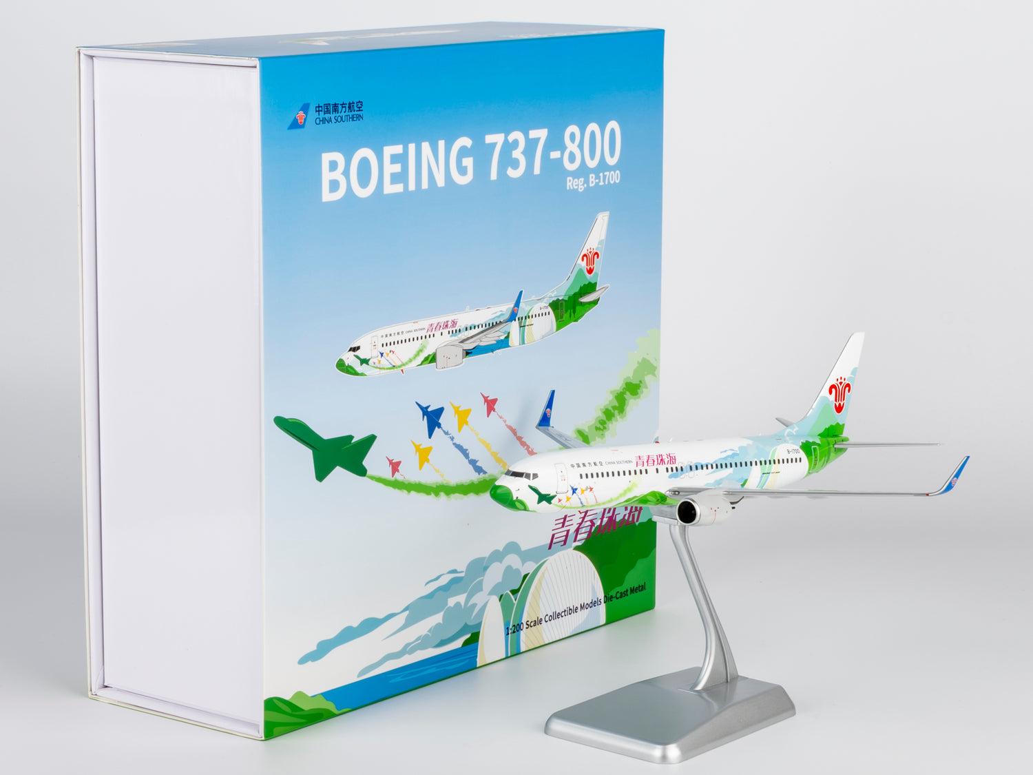NG Models China Southern Airlines Zhuhai City of Youth Boeing 737-800/w B-1700 1/200 Aircraft Scale Model