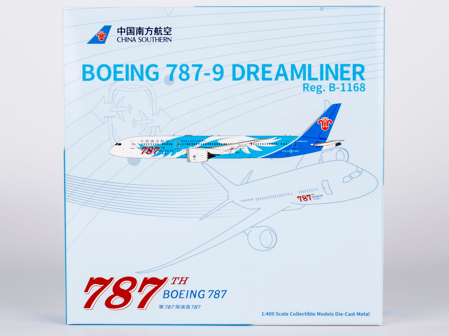 NG Models China Southern Airlines the 787th 787 ever delivered Boeing 787-9 Dreamliner B-1168 1/400 Scale