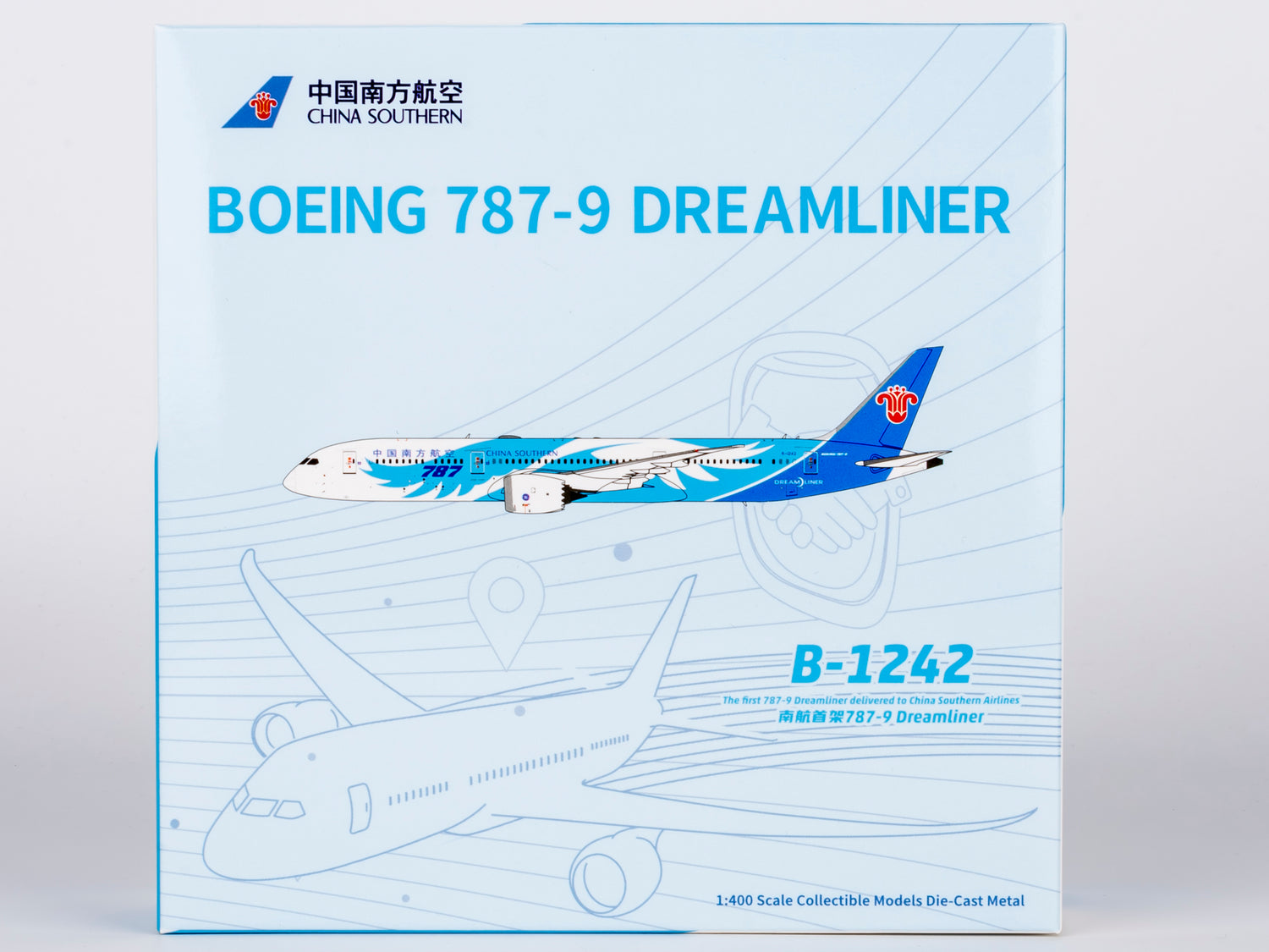 NG Models China Southern Airlines the 1st 787-9 introduced by CZ Boeing 787-9 Dreamliner B-1242 1/400 Aircraft Scale Model