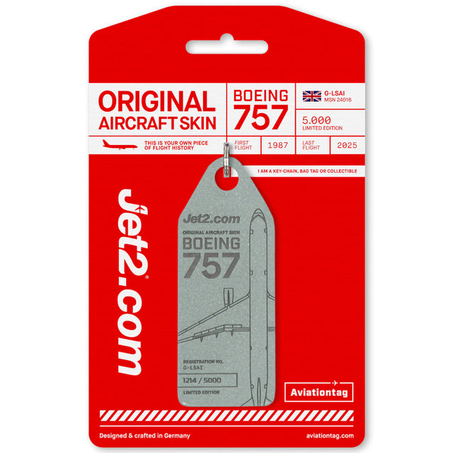 AviationTag Jet2 Boeing 757 - G-LSAI Grey