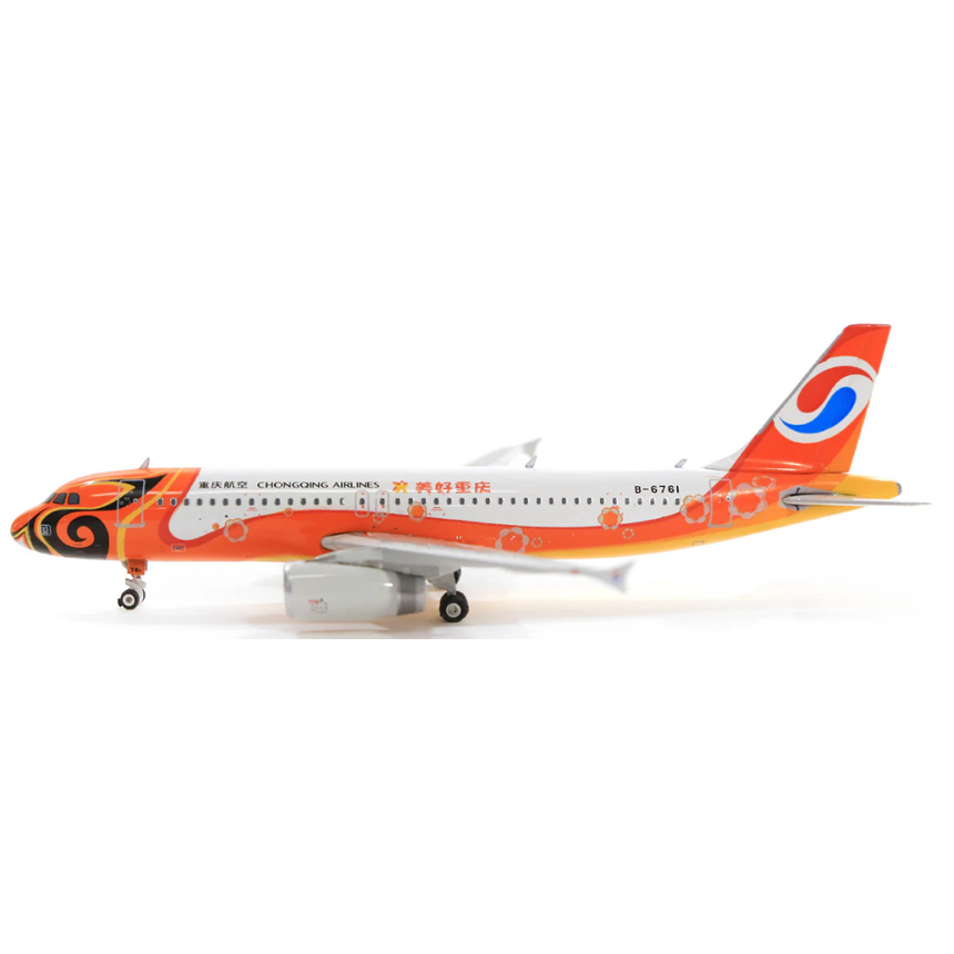 Phoenix Chongqing Airlines Airbus A320 B-6761 MeiHao Chongqing 1/400 Aircraft Scale Model