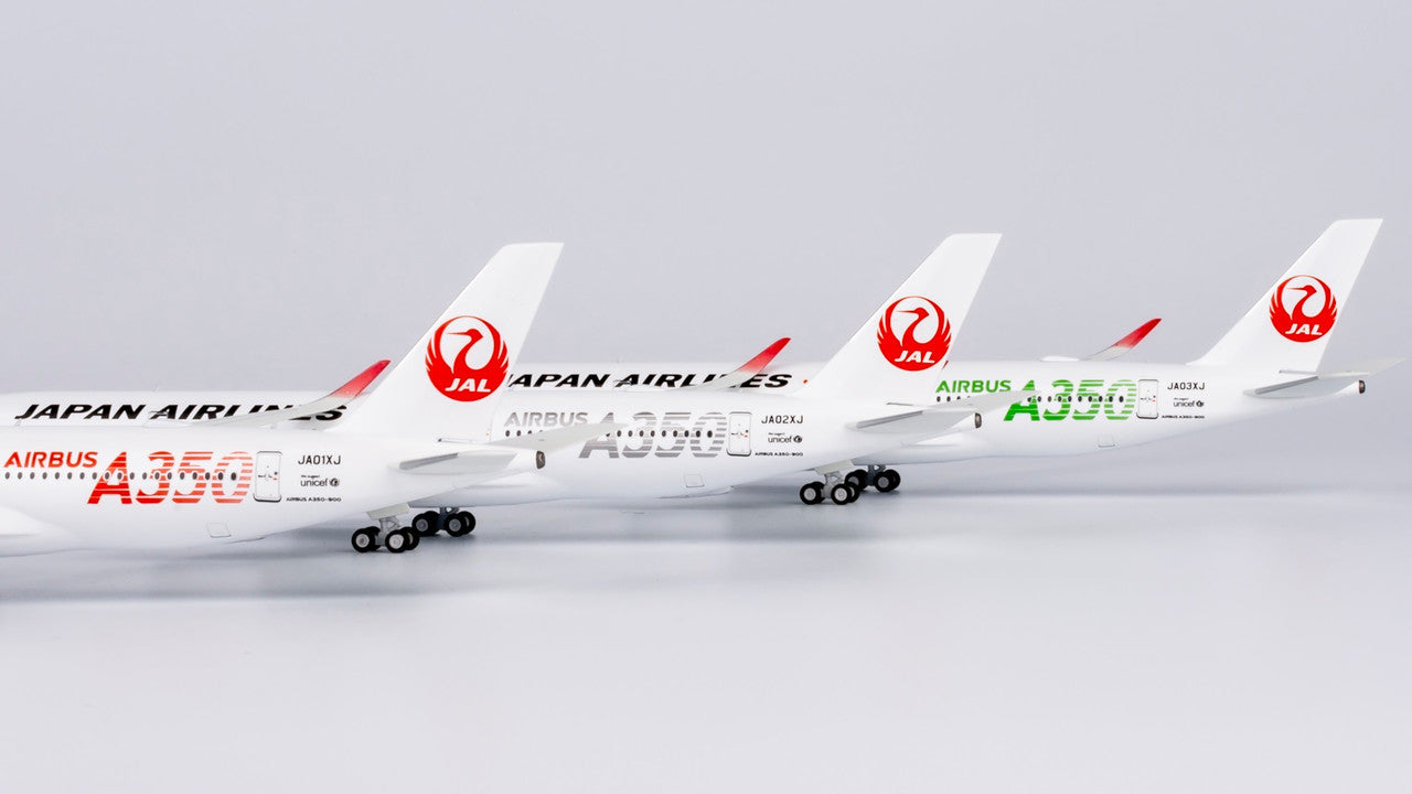 NG Models Japan Airlines (JAL) (Silver "AIRBUS A350" Titles) Airbus A350-900 JA02XJ 1/400 Scale