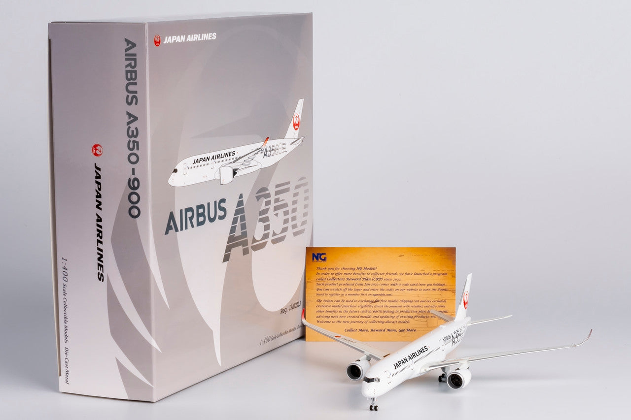NG Models Japan Airlines (JAL) (Silver "AIRBUS A350" Titles) Airbus A350-900 JA02XJ 1/400 Scale