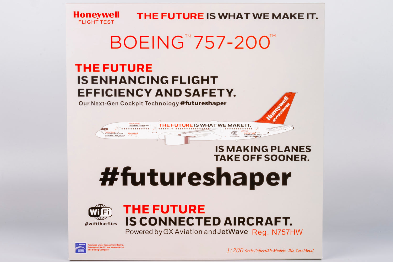NG Models Honeywell Aviation Services 2021's Livery "The future is what we make it." Boeing 757-200 N757HW (with test bed) 1/200 Scale