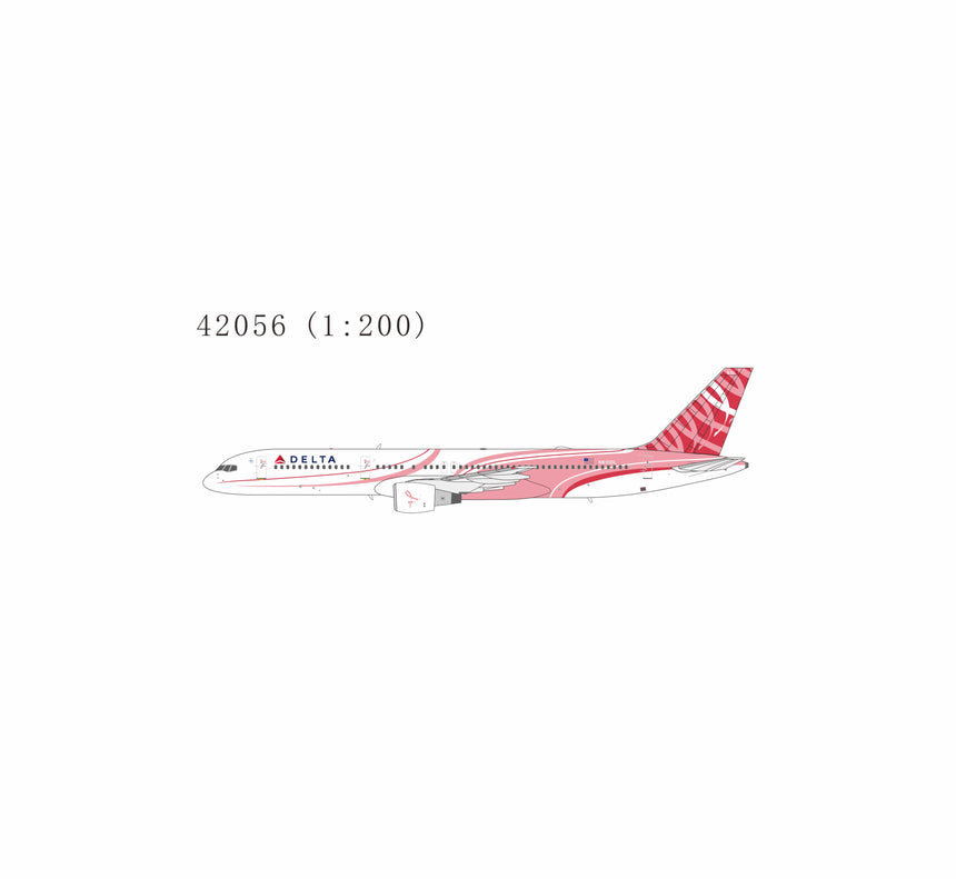 NG Models Delta Air Lines (special Song paint scheme for Breast Cancer Awareness) Boeing 757-200/w N610DL 1/200 Aircraft Scale Model