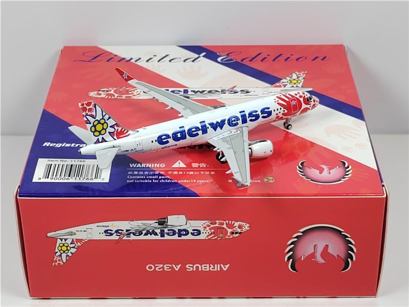 Phoenix Edelweiss Air Airbus A320 HB-JLT 1/400 Aircraft Scale Model