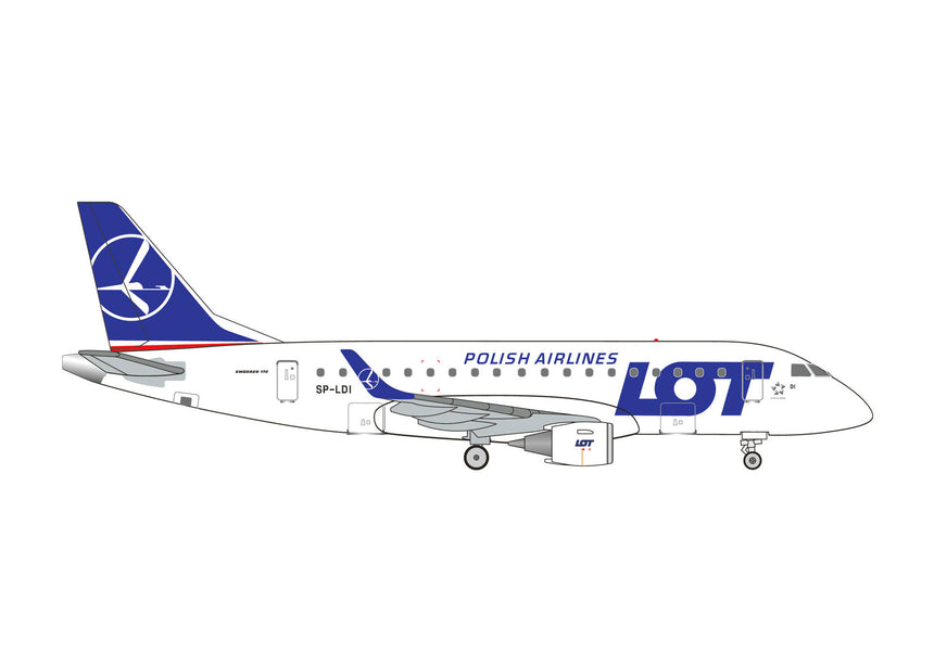Herpa LOT Polish Airlines Embraer E170 - SP-LDI 1/500 Aircraft Scale Model