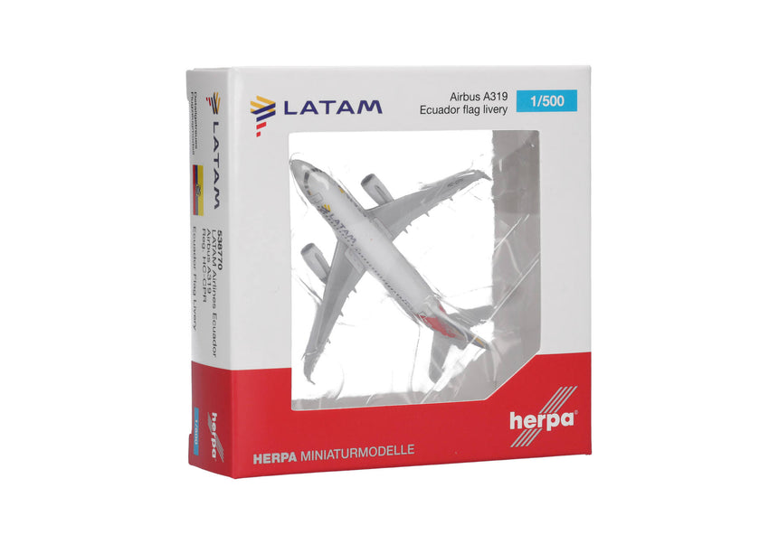 Herpa LATAM Airlines Ecuador Airbus A319 - Ecuador Flag livery 1/500 Aircraft Scale Model