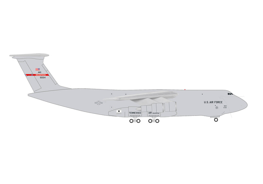 Herpa U.S. Air Force Lockheed C-5A Galaxy - Tennessee Air National Guard, 155th Airlift Squadron, Memphis – 69-0014 1/500 Aircraft Scale Model