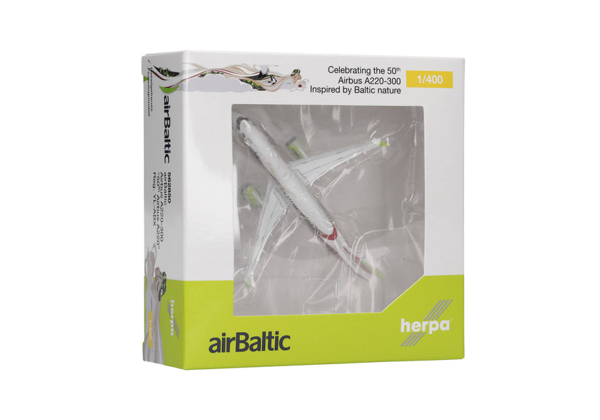 Herpa airBaltic Airbus A220-300 "50th A220" YL-ABX 1/400 Scale