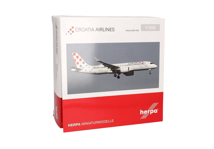 Herpa Croatia Airlines Airbus A220-300 – 9A-CAE 1/200 Scale