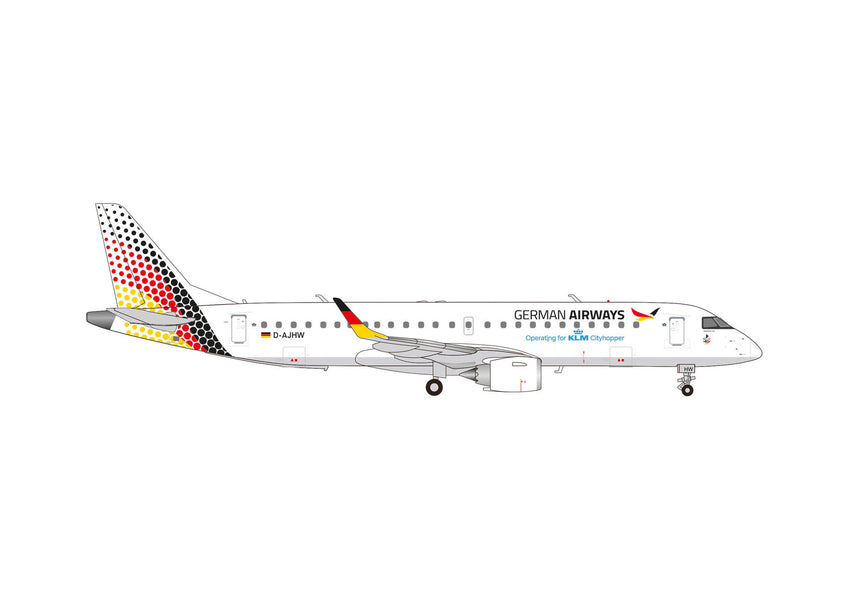 Herpa German Airways Embraer E190 - new (2025) colors - D-AJHW 1/200 Aircraft Scale Model