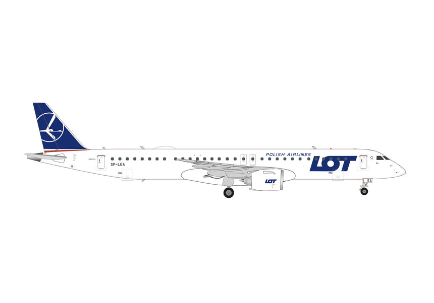 Herpa LOT Polish Airlines Embraer E195-E2 – SP-LEA 1/200 Aircraft Scale Model