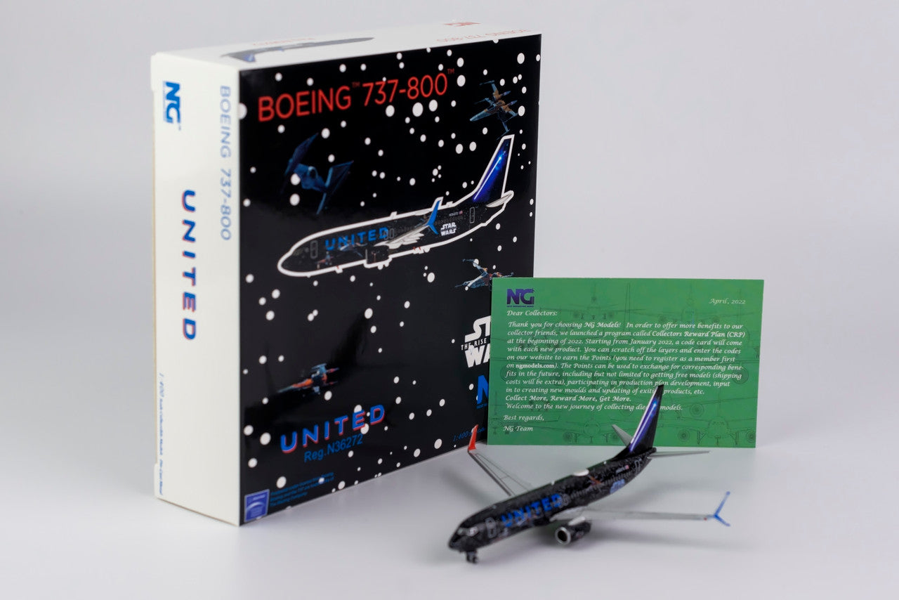 NG Models United Airlines Boeing 737-800/w SW N36272 1/400 Aircraft Scale Model