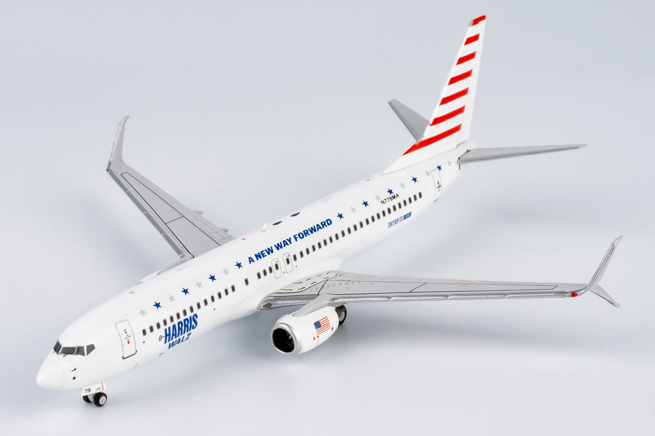 NG Models KaiserAir "Harris/Walz Campaign Plane; with scimitar winglets" Boeing 737-800/w N778MA 1/400 Scale