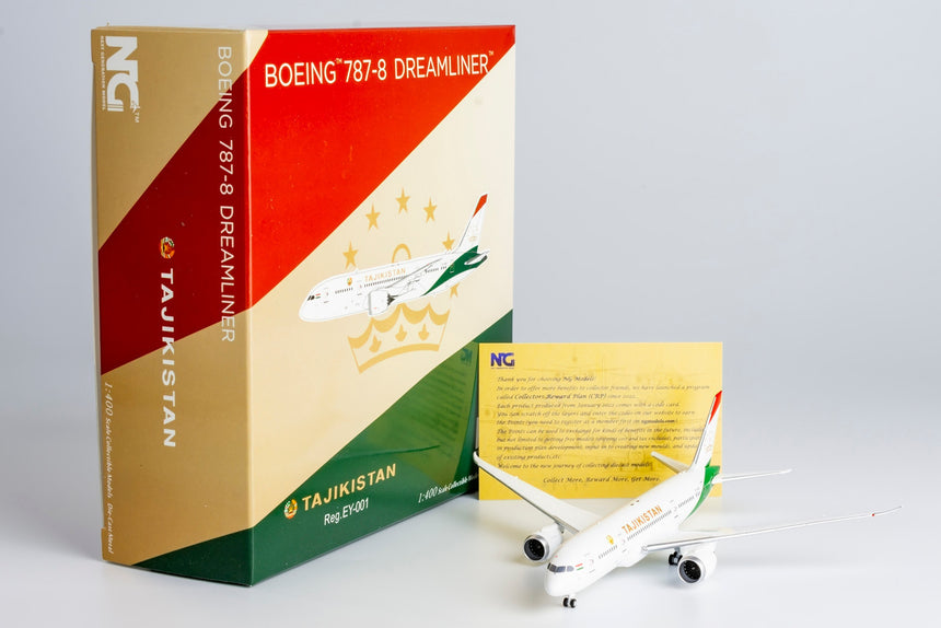 NG Models Tajikistan Government Boeing 787-8 Dreamliner Former Mexico Presidential EY-001 1/400 Aircraft Scale Model
