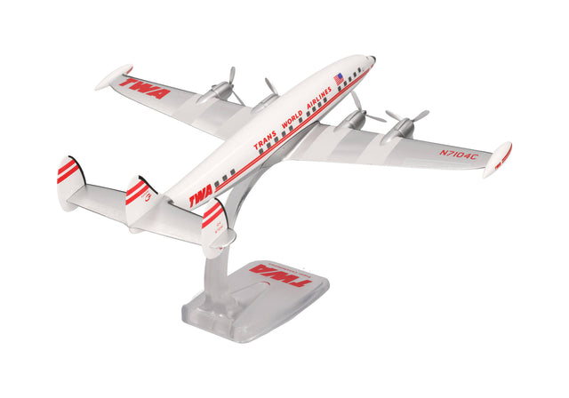 Herpa Snap Fit TWA Trans World Airlines Lockheed L-1049G Super Constellation - N7104C 1/125 Aircraft Scale Model