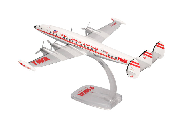 Herpa Snap Fit TWA Trans World Airlines Lockheed L-1049G Super Constellation - N7104C 1/125 Aircraft Scale Model