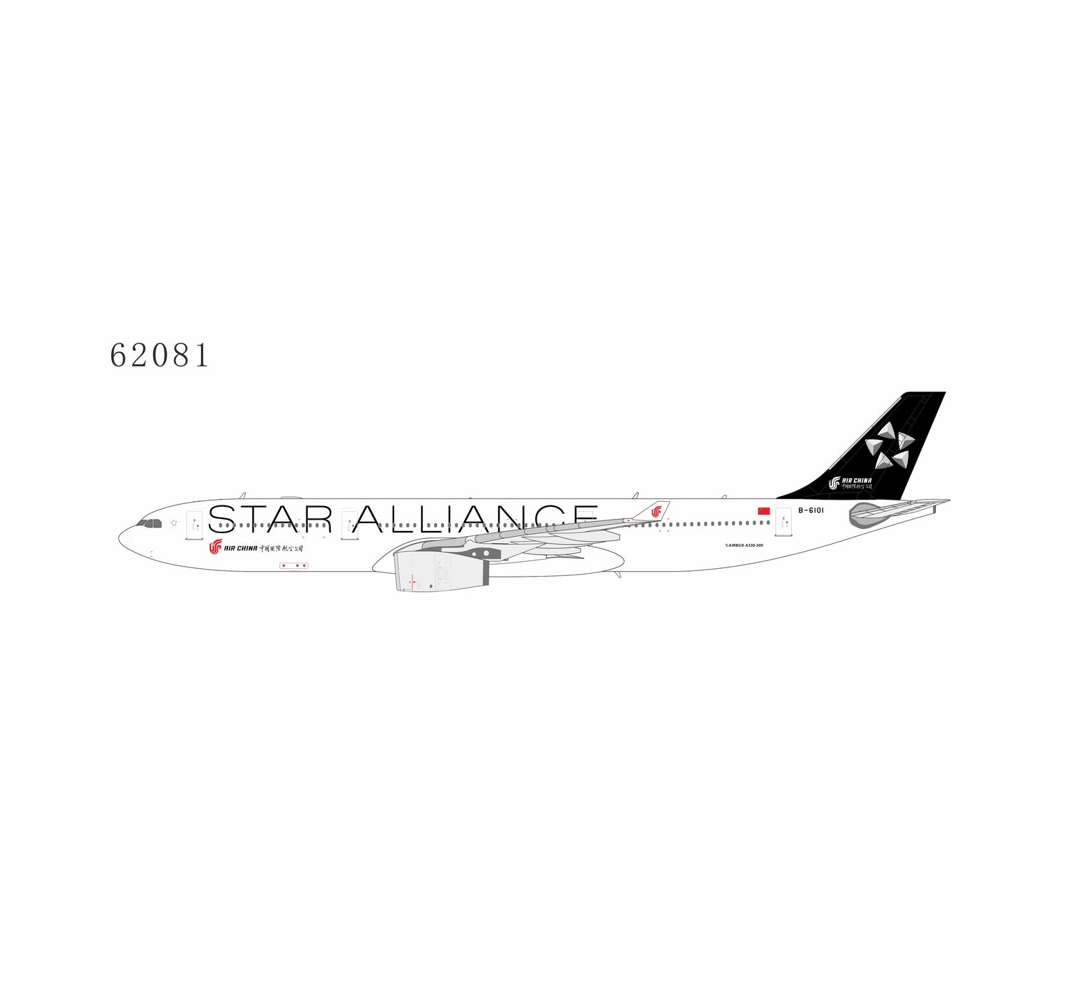 NG Models Air China Star Alliance Airbus A330-300 B-6101 1/400 Aircraft Scale Model