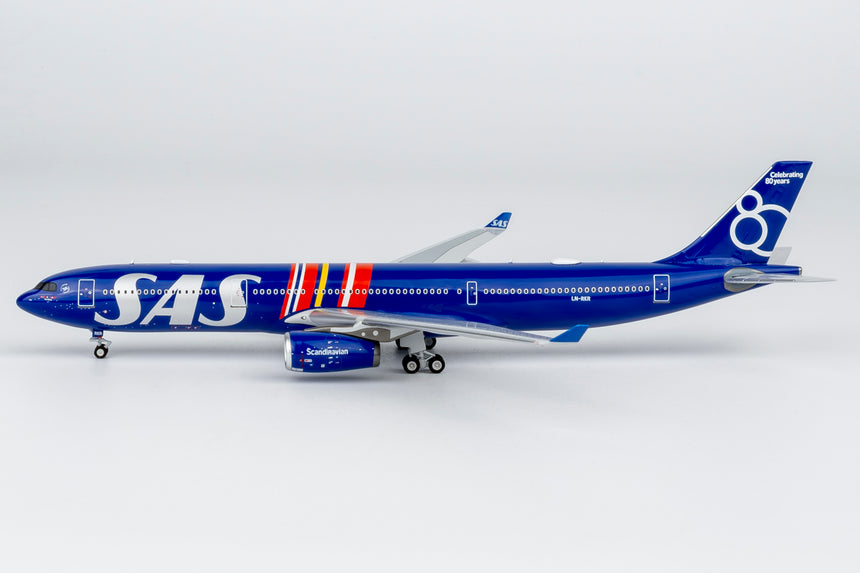 NG Models SAS Scandinavian Airlines Airbus A330-300 LN-RKR Celebrating 80 Years Livery 1/400 Aircraft Scale Model