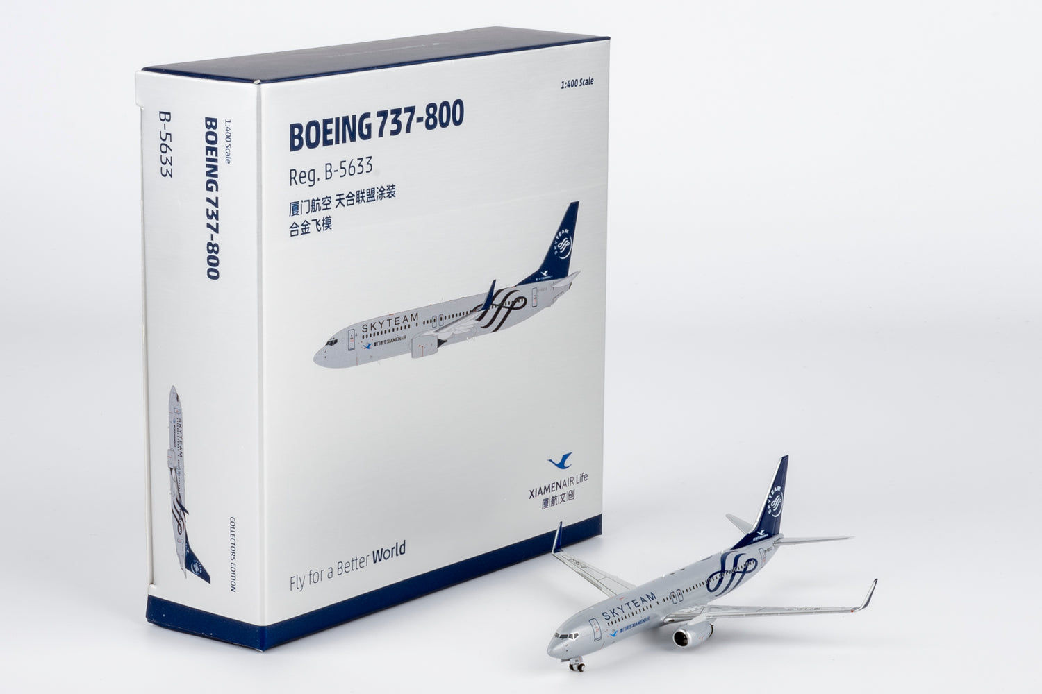 NG Models Xiamen Airlines "Skyteam" livery Boeing 737-800/w B-5633 1/400 Aircraft Scale Model