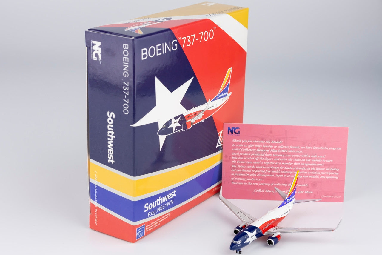 NG Models Southwest Airlines Boeing 737-700/w N931WN Lone Star One 1/400 NG77013